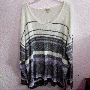 Style & Co. Women’s XXL White and Purple Lightweight Sweater